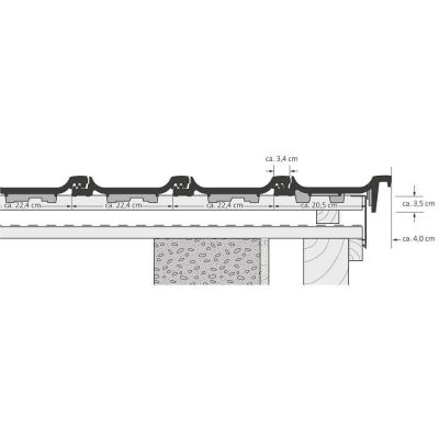 Řešení okraje - detail s krajovými taškami